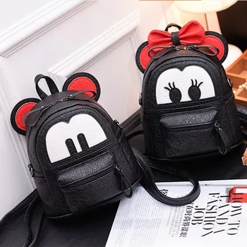 

2018 New Fashion Girls Kids Minnie Backpack Cartoon Cute Butterfly Knot Backpack Princess Mini Bag Bow Bags 4 Colors