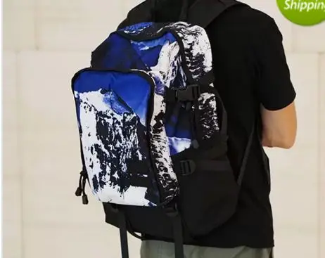 

Supre 17fw snow Mountain backpack Men women Back Pack Men Travel Backpack Waterproof School Bag Male Mochila