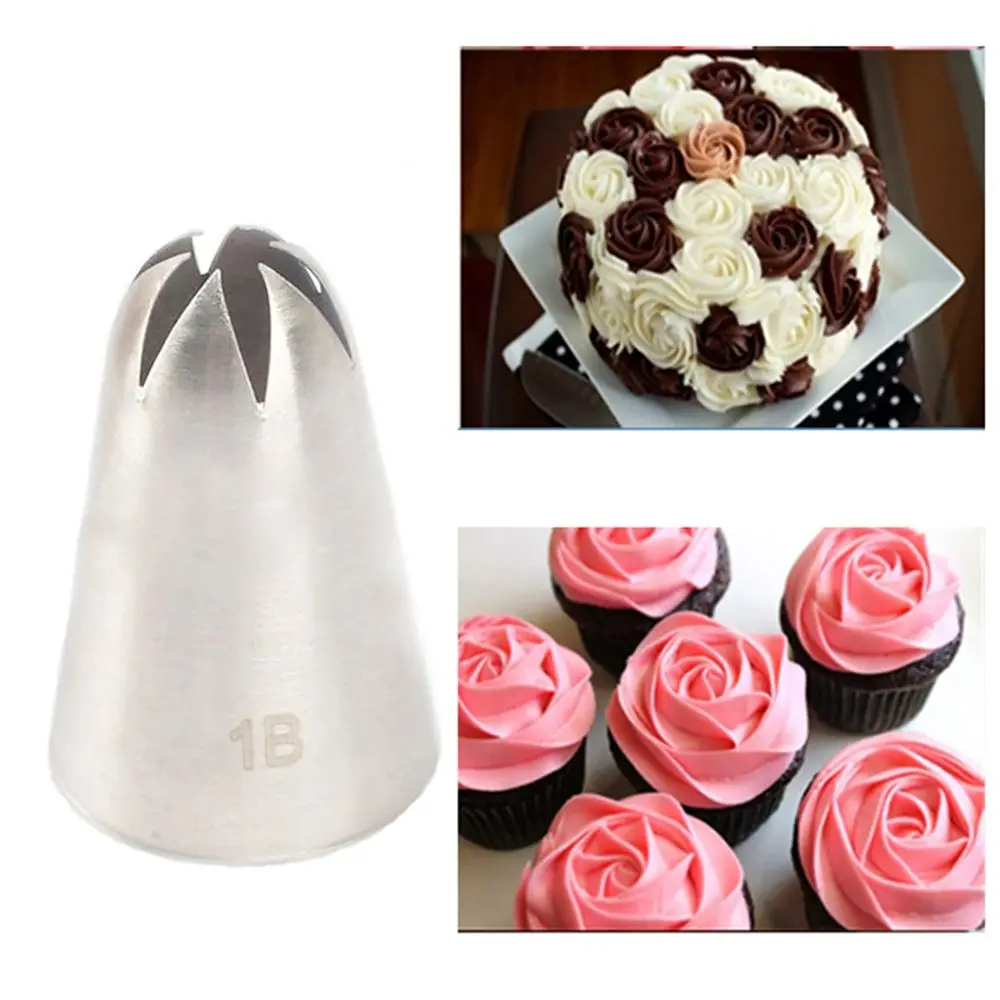 1PC Large Size Cream Nozzle#1B Decorating Tip Icing Nozzle Cake& Baking Tools for Cake Fondant Decorating Nozzle Bakeware