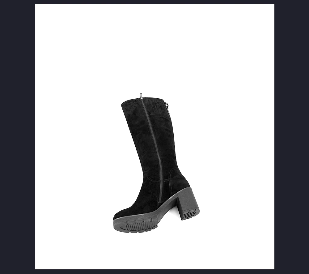SOPHITINA/женские сапоги до колена на квадратном каблуке г. Классическая обувь из замши с круглым носком на меху теплые зимние сапоги ручной работы B24