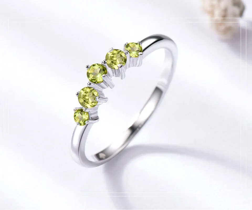UMCHO кольцо из натурального перидота, 925 пробы, серебряные кольца для женщин, обручальное кольцо, подарок, хорошее ювелирное изделие