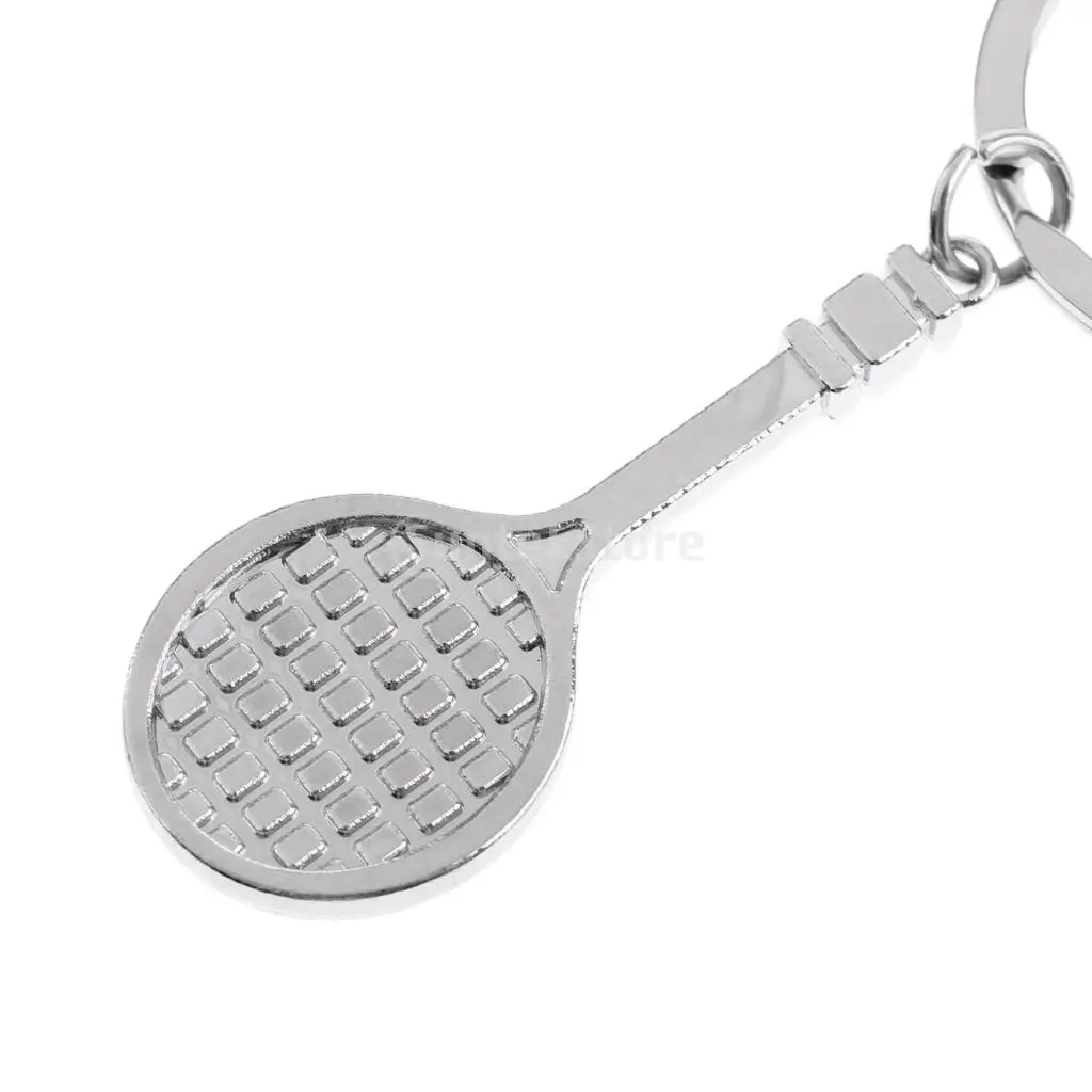 Sturdy Alloy Tennis Racket Tennis Ball Style Keyring Keychain Bag Decoration Gifts