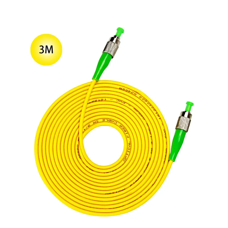 

FC-APC to FC-APC 9/125 Singlemode Fiber Patch Cord 3M Fiber Patch Jumper Cable 9 Microns APC Polish Yellow Jacket OFNR