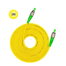 FC-APC to FC-APC 9/125 Singlemode Fiber Patch Cord 3M Fiber Patch Jumper Cable 9 Microns APC Polish Yellow Jacket OFNR