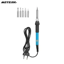 60 Вт Электрический Регулируемый температурный сварочный паяльник+ 5 сменных паяльных наконечников 220 В ЕС вилка