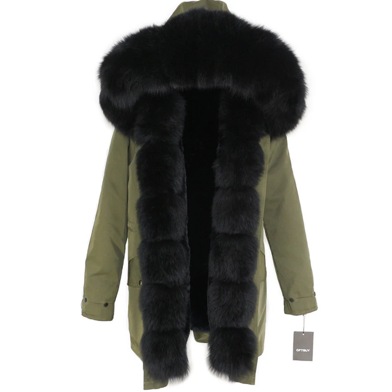 Зимняя куртка для женщин натуральный мех пальто натуральным лисьим мехом меховой капюшон, воротник водостойкая длинная парка Теплая Верхняя одежда уличн