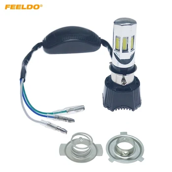 

5Set H6M H4 P15D25-3/S2(BA20D) 4in1 30W 6000K H4 Hi/Lo 6PCS COB LED Motorcycle/Bike Headlight Headlamp Kits #FD1943