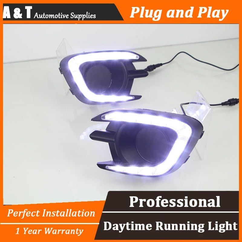 car styling For Mitsubishi Pajero 2014 2015 LED DRL For Pajero led fog lamps daytime running