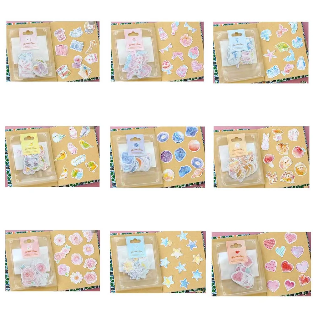 1 упаковка милые наклейки s романтические маленькие наклейки нарисованные акварелью дневник фото Декоративные Канцелярские наклейки s