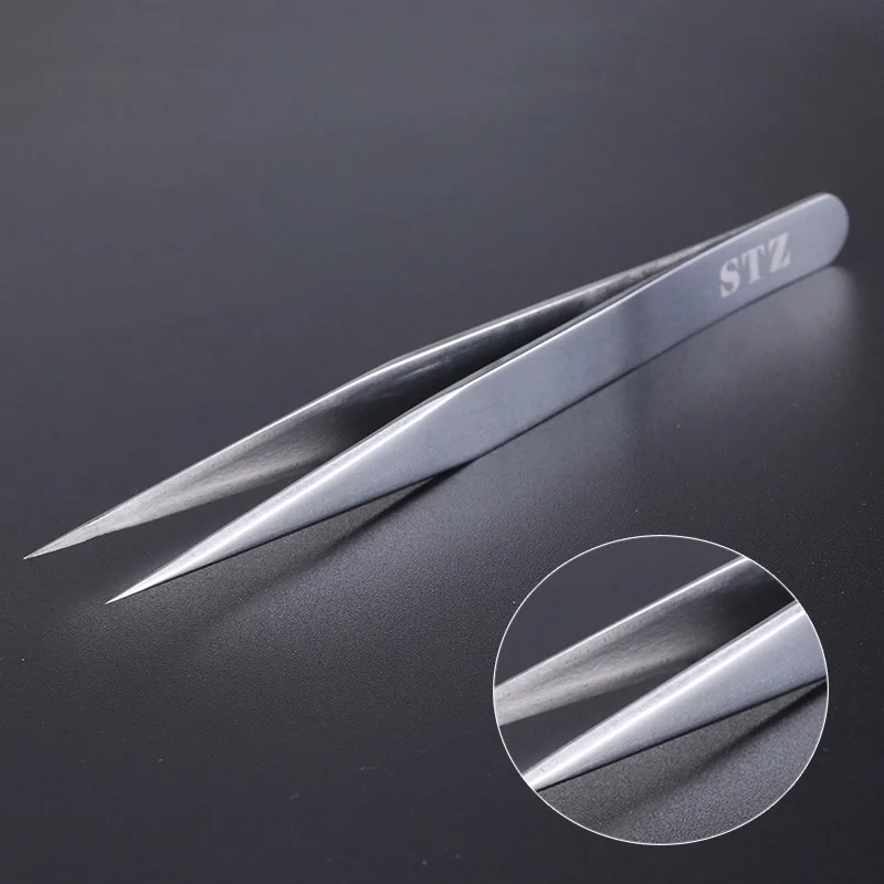 STZ 1pcs Stainless Steel Eyelash Extension Tweezers Straight Curved Curler For Eyelash-false Clip Makeup Nail Art Tools S01-05 3