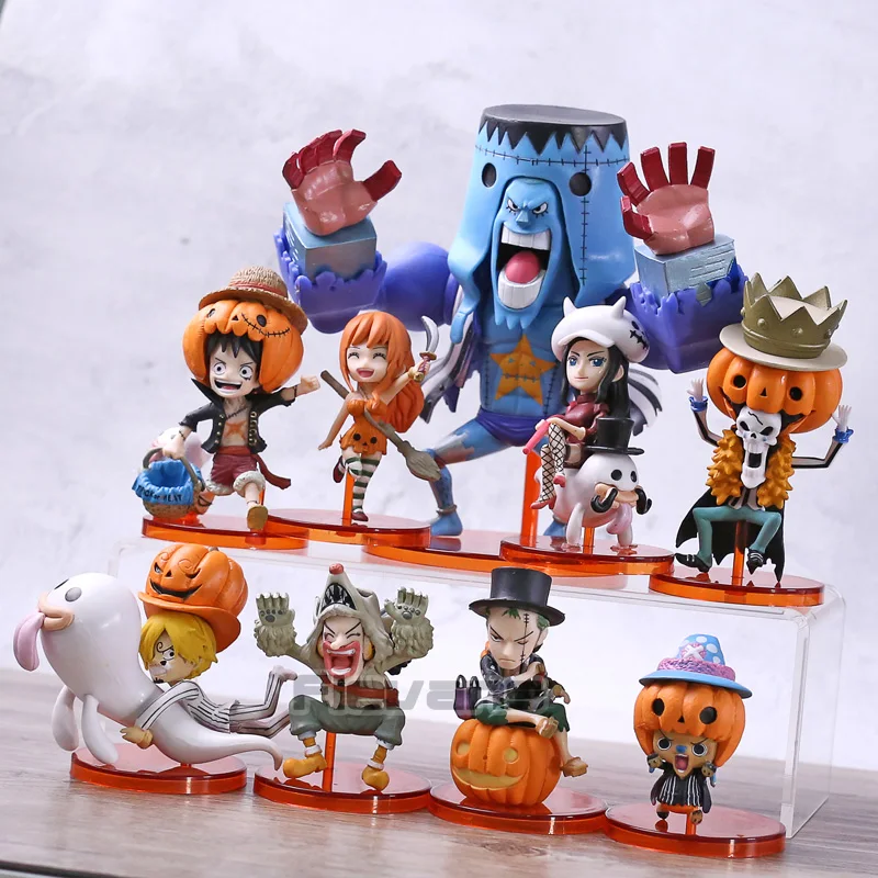 

One Piece Halloween Luffy Robin Nami Franky Sanji Chopper Usopp Brook Zoro PVC Figures Collection Toys Dolls 9pcs/set