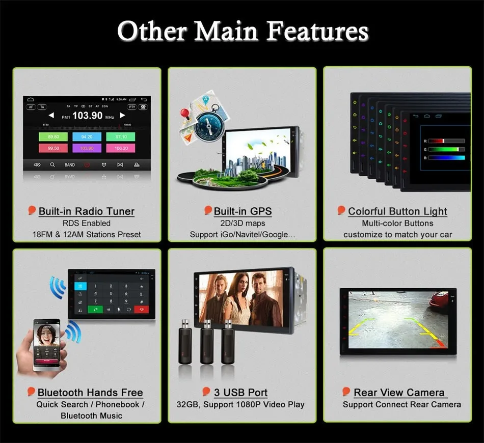 Cheap Eunavi 2 din Car DVD Android 6.0 2G RAM Support 4G LTE Network DAB+ DVR 7inch 1024*600 16G ROM 2 din Car Radio For Universal 9