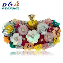 Женские сумки с цветными цветами, стразы, жемчуг, красный клатч, вечерние, маленькие сумочки, сумочки для свадьбы, женский клатч