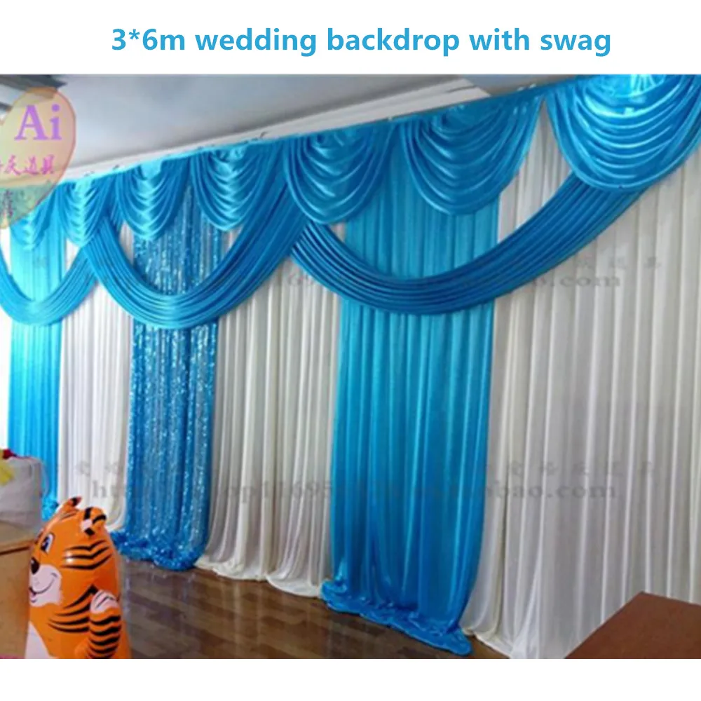 Fashion Wedding Backdrop Swag Drape Party Background Curtain Sequins