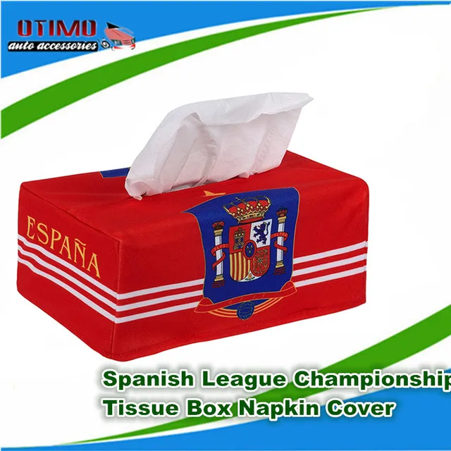 2015 2016 Spanish League Championship Tissue Box Napkin Cover Spanish de futbol Soccer Paper