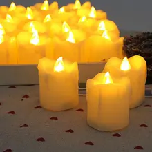 12 шт Непламено свечи с таймером/Электрический Amber Желтая свеча светодиодный Чай свет для домашнего ужина комнаты вечерние Декор/большой обету свечи