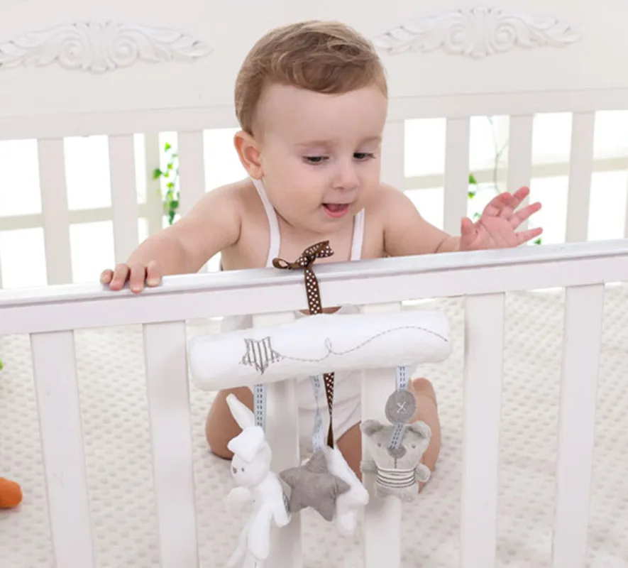 Plush Rabbit Star Newborn Baby Cute Soft Musical Rabbit Bear Stars Baby Bedroom Decor Musical Mobile Around Crib Strolle
