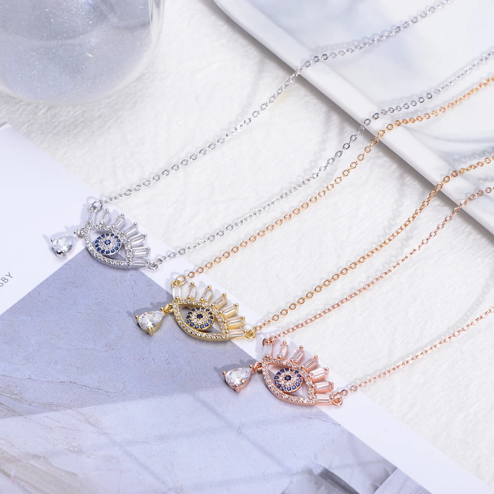 

high quality eye sorrowful tears women's necklace pendant decoration jewelry for women long snake chain creative necklace