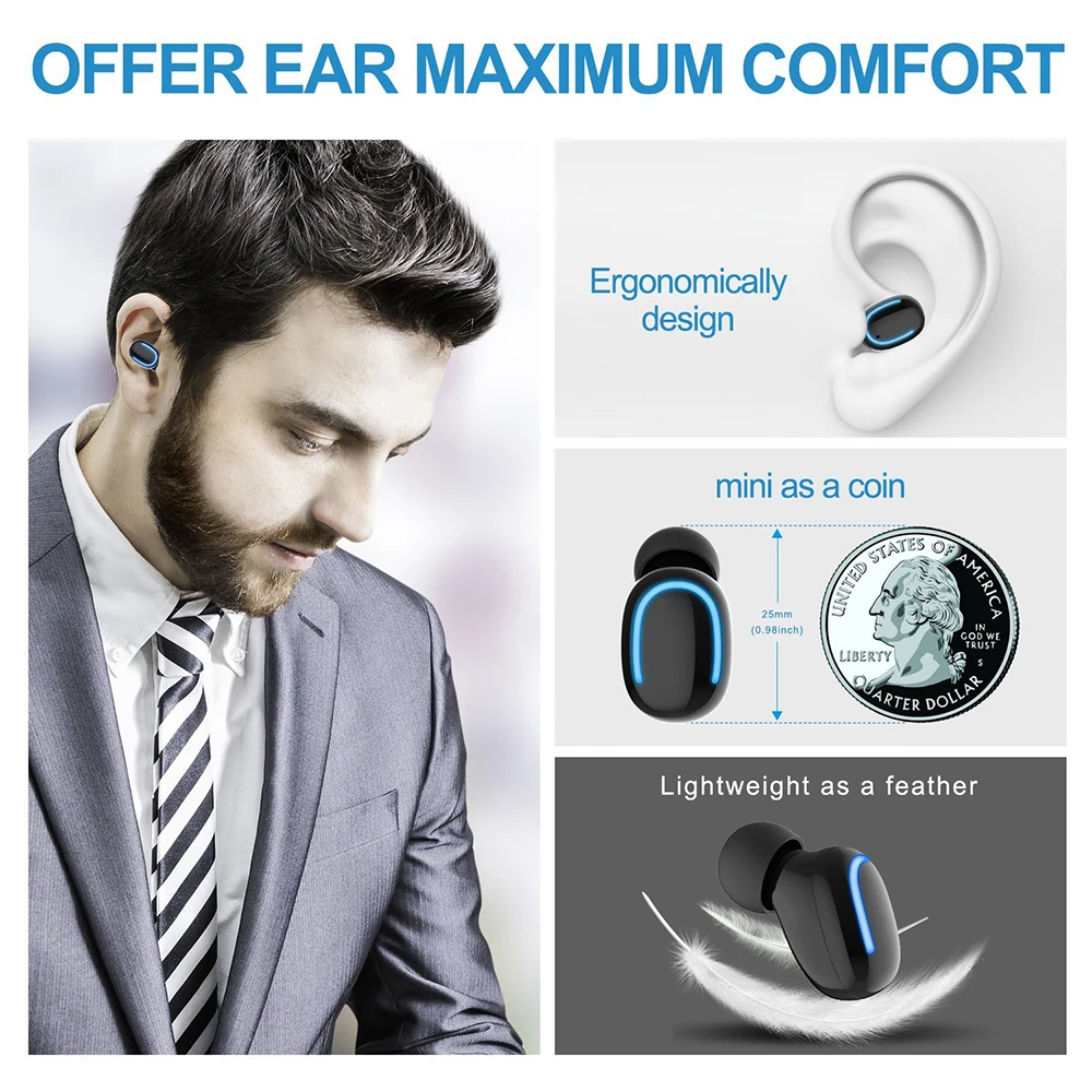 Wireless Earphones TWS Wireless Headphones Bluetooth 5.0 Sports Earphone Stereo Sound Wireless Earbuds With Charging Box Mic