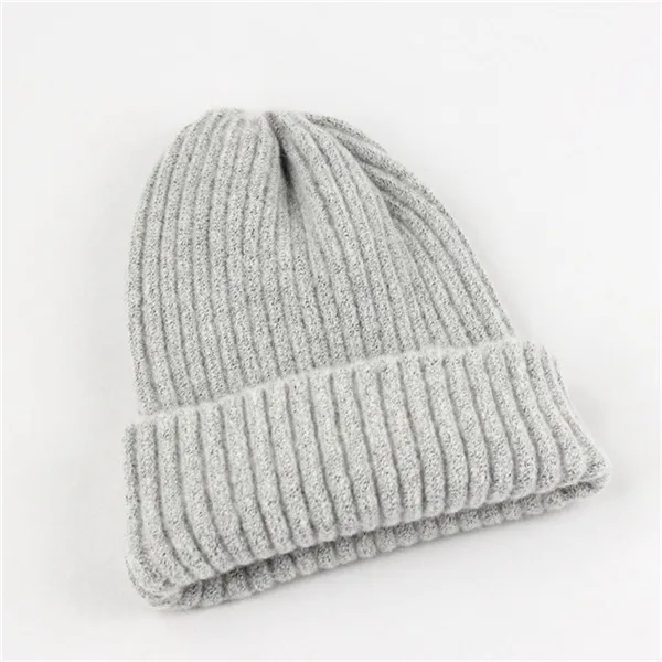 Зимняя кашемировая шапка для женщин, шапка в стиле хип-хоп, милые кашемировые шерстяные хлопковые шапки, лыжная шапка, зимняя шапка унисекс с черепом - Цвет: Серый