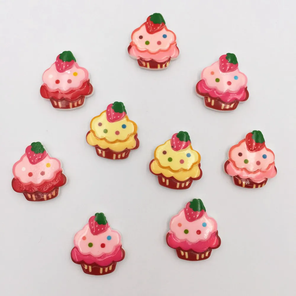 

DIY 50pcs 22mm Resin Hand-paint Strawberry Cake Flatback Stone Child Scrapbook Crafts DIY Resin Ornaments R50*5