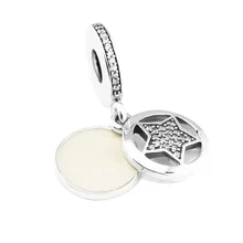 Подходит для Пандора браслеты дружбы украшения в виде звездочек с Серебряной Эмалью& CZ стерлингового серебра 925-ювелирные изделия бусины