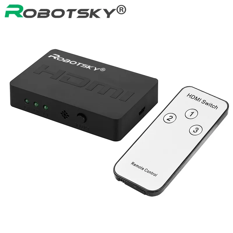 3x1 HDMI Switch Splitter 3 In 1 out HDMI1.4 Distributor Converter HD 3D 1080P & Remote Control for XBOX360 DVD PS3 Projector