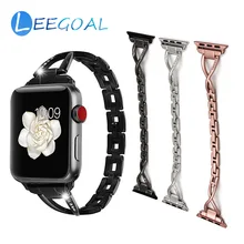 Умные часы ремешок Нержавеющая сталь 38 мм браслета из нержавеющей стали смарт-Браслет совместим с Apple Watch серии 1 2 3 для Для женщин Дамская