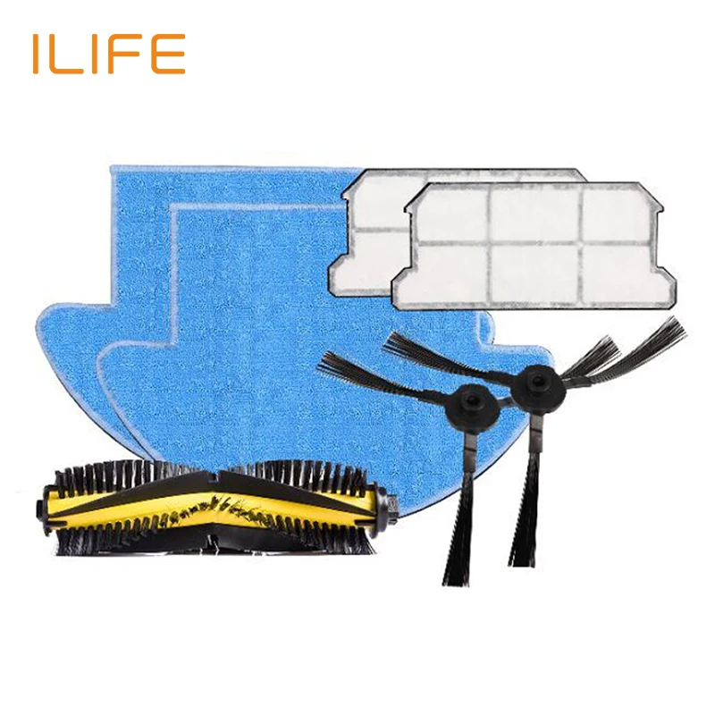 ILIFE V7S Spare Replacement Kits Robot Vacuum Cleaner Accessory HEAP Filter 2 MOP Cloth 2 Slide