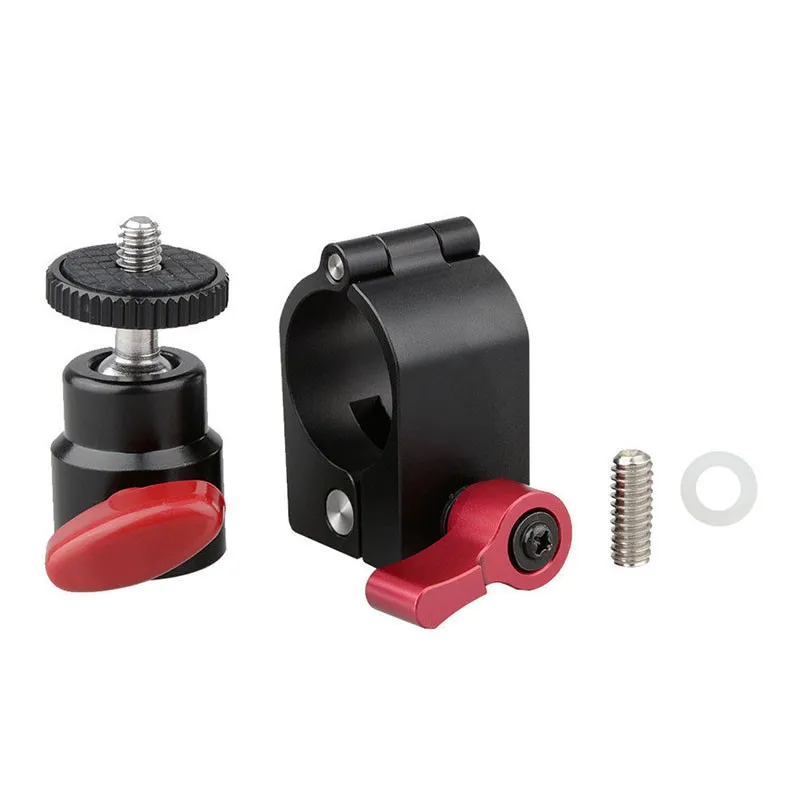25mm Rod Clamp With 14Hot Shoe Mount Micro Ball Head For DJI Ronin-M Camara LCD Monitor Flash Light Bracket Camera C1411 (4)