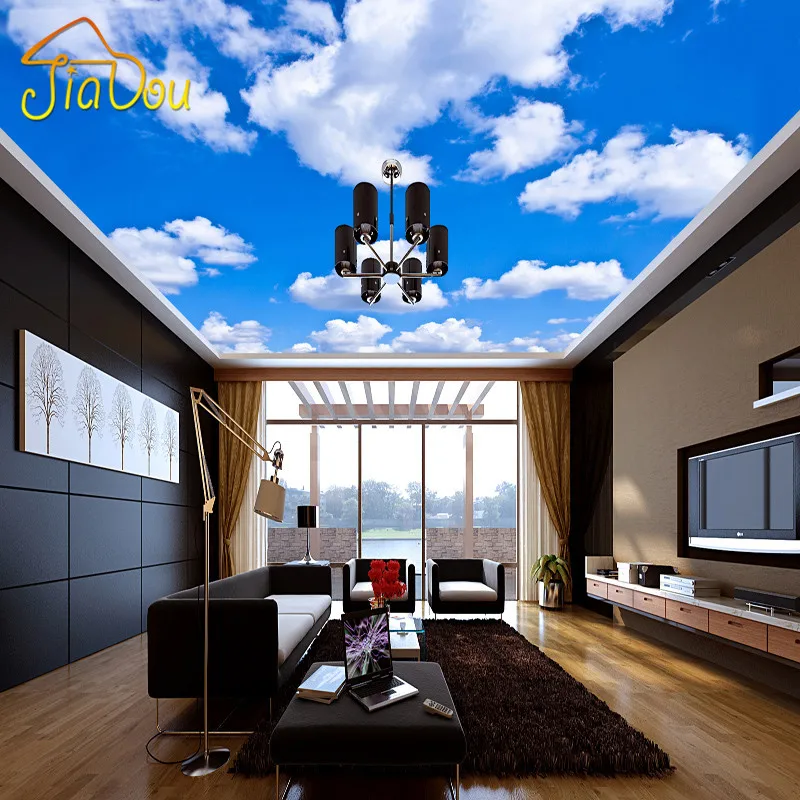 Aliexpress.com : Buy Custom Ceiling Wallpaper Blue Sky And ...