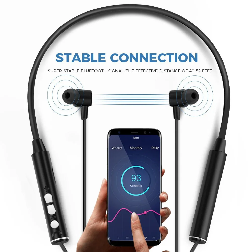 Elivebuy Bluetooth Headphone HiFi HD Stereo Wireless Headphones Outdoor