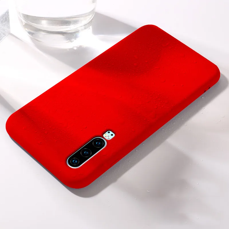 For Huawei P20 lite Case Shockproof Liquid Silicone Case For Huawei P20 L ite Lte Pro P Smart Z Case Cover - Цвет: Red