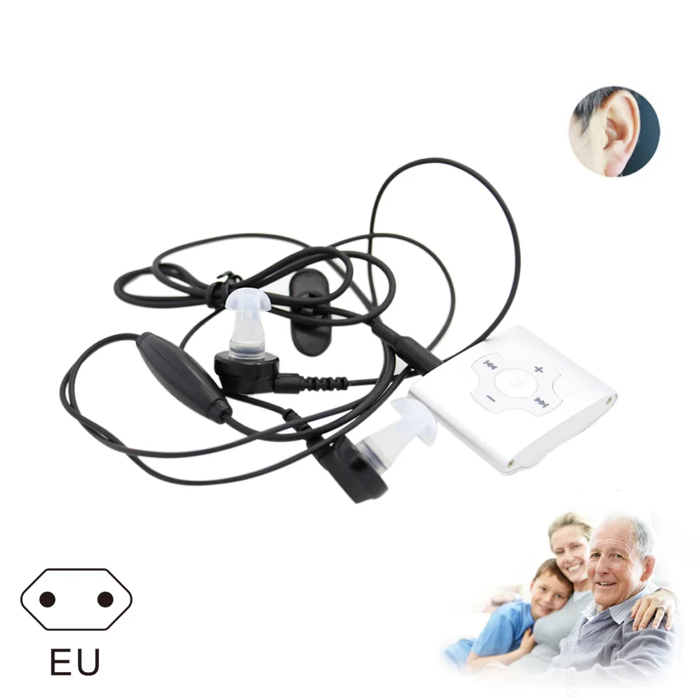 

Rechargeable Digital Hearing Aid With 8 Pcs Earplug Headphone Amplifier Personal Sound Acousticon Listening Care SN-Hot