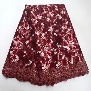 

FolaSade Luxury African Organza Fabric Sequins Embroidered Double Organza Lace For Wedding High Quality TZ1003