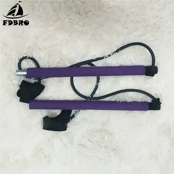 

FDBRO Pilates Bar Gym Stick With CD Portable Elastic 2 Foot Loops Lightweight Trainer Multi-function Yoga Rod Puller Eqiupment