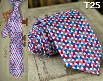 Обтягивающий галстук с рисунком, многоцветные мужские галстуки, тонкие галстуки, модные, Новое поступление, костюм, подарок для мужчин - Цвет: T25