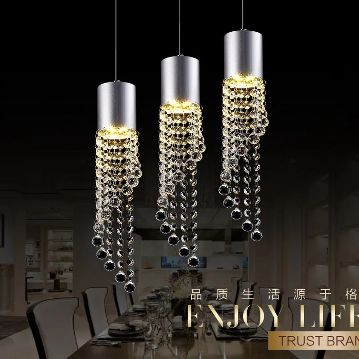 

Led 1/3 Head Dining Room crystal Pendent Lamp For Bar Dining Room Decor Restaurant Cafe AC 110-220V N1405