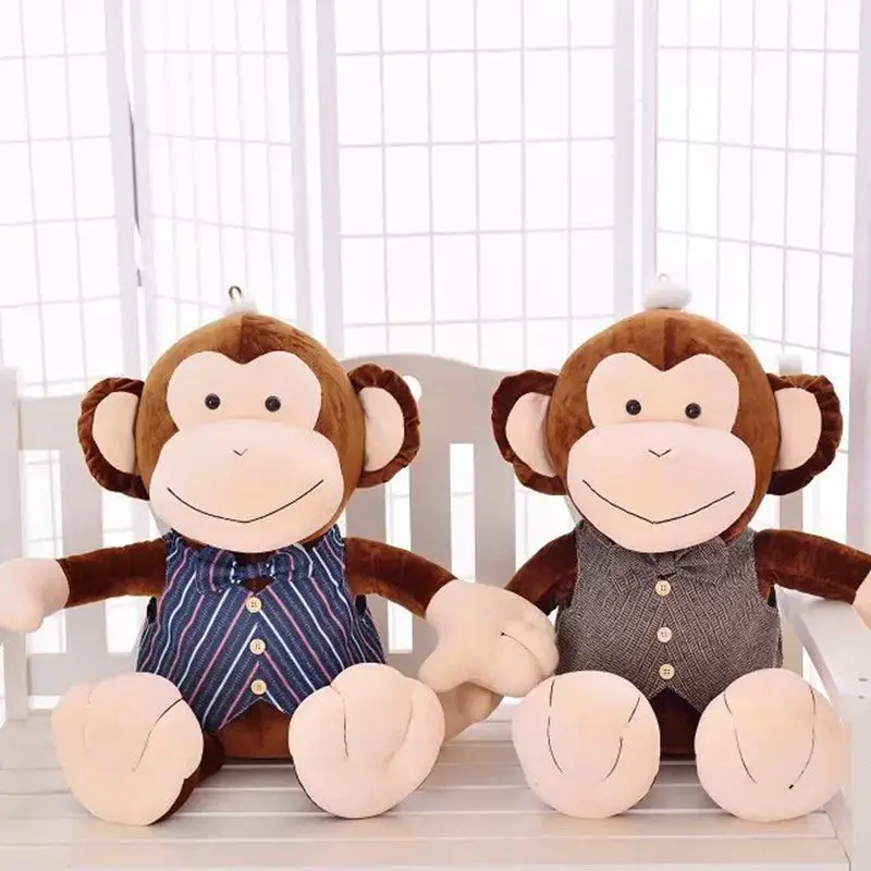 День Святого Валентина нежное платье ткань коричневая обезьяна плюшевая игрушка