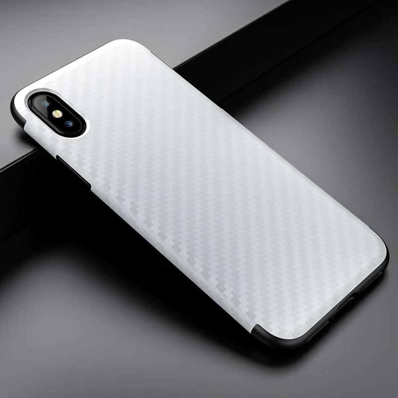 Roybens для IPhone X Case роскошный Углеродный волокно крышка телефона из мягкого ТПУ и
