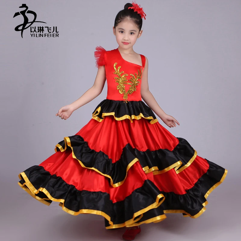 子供フラメンコスカート 360 540 7 スペインセニョリータフラメンコダンサーファンシードレス衣装 スペインフラメンコダンスのための女の子 Flamenco Aliexpress
