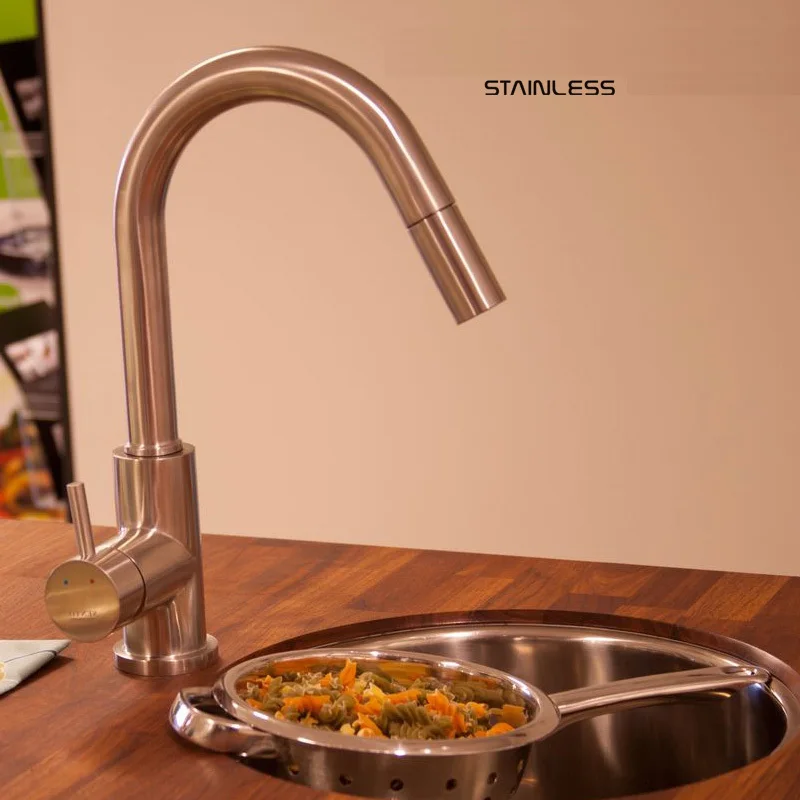 

SUS 304 Stainless Steel High Quality Design Pull out Kitchen Faucet Water Sink Mixer