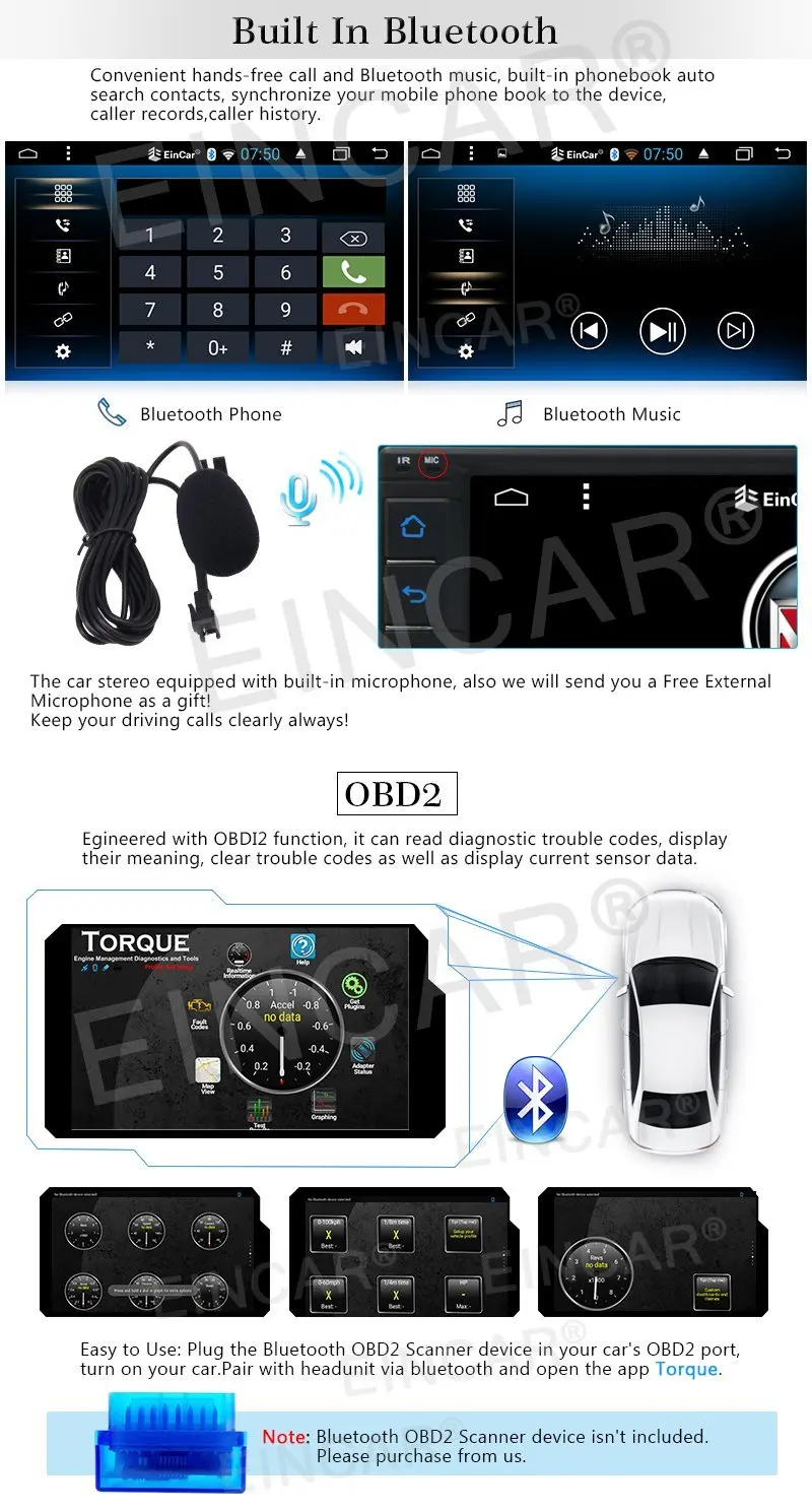 Eincar Android 6.0 7 'ƈDin автомобиль не DVD GPS навигации плеер в тире стерео емкостный