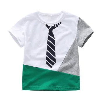 

Summer Baby Kid Boy Tees Printed Tie Infant Kids Boys T-Shirts Clothes Cotton Toddler Tops