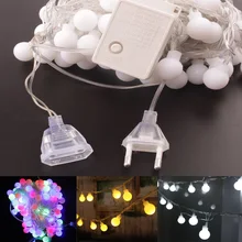 2018 Christmas Fairy Lights Outdoor 10m LED Garland Balls Decoration Holiday String Lights EU Plug Indoor for Xmas Wedding Party