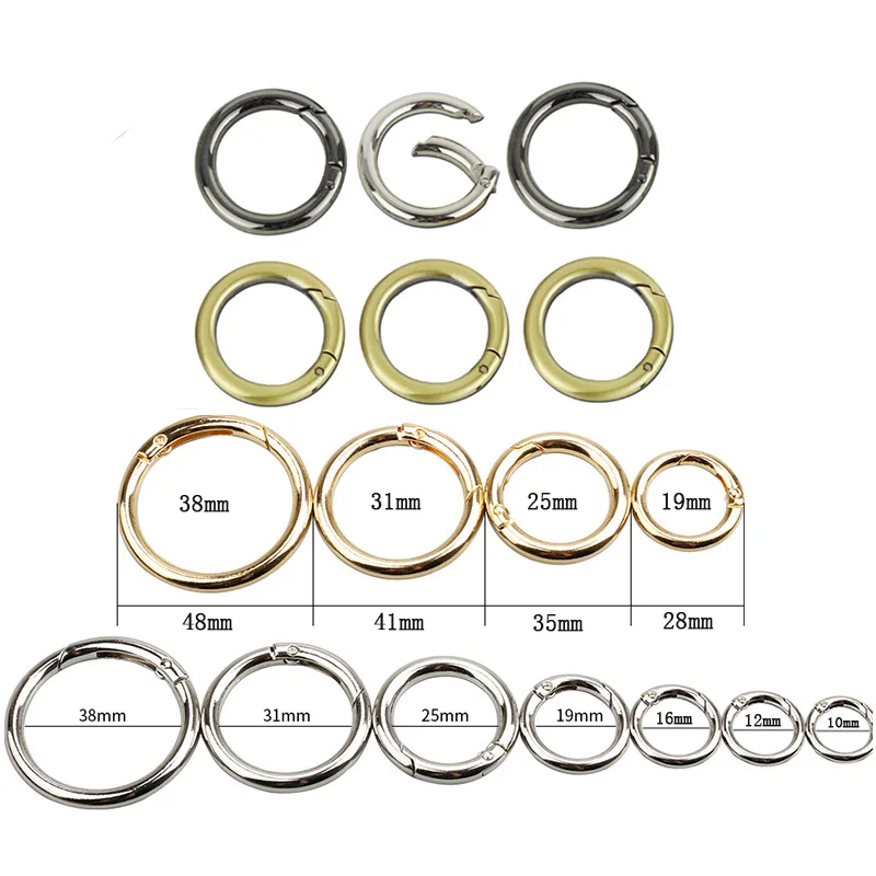 

1pcs Spring Gate D O Ring Openable Keyring Leather Bag Belt Strap Dog Chain Buckle Snap Clasp Clip Trigger Bag Parts Accessories