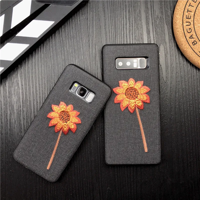 IToncs вышивка 3D чехол для IPhone 6 7 8 Plus X XS XR телефона цветочный тряпичный MAX черный |