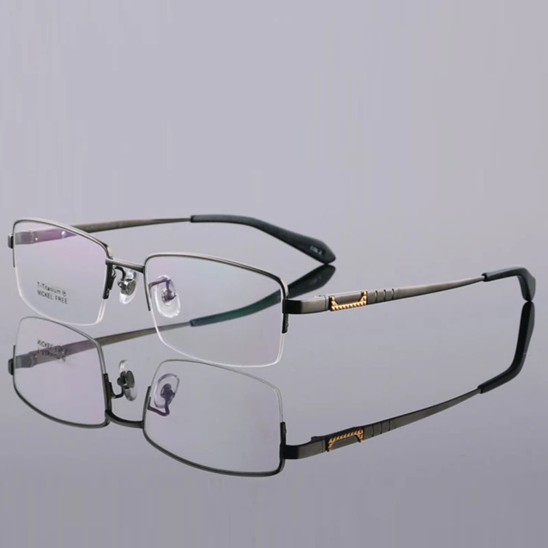 Оправа для очков из чистого титана, мужские очки по рецепту, компьютерные оптические прозрачные золотые оправы для очков, мужские очки YQ279 - Цвет оправы: YQ279 C3 Gun-gray