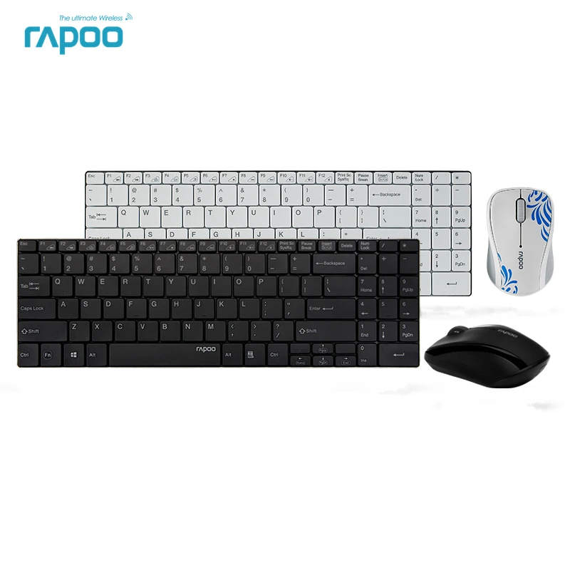 Original Rapoo 9060 Keyboard and Mouse Set Ultra Thin 2.4G Wireless Optical Keyboard and Mouse Combos for PC Laptop Original Rapoo 9060 Keyboard and Mouse Set Ultra Thin 2.4G Wireless Optical Keyboard and Mouse Combos for PC Laptop