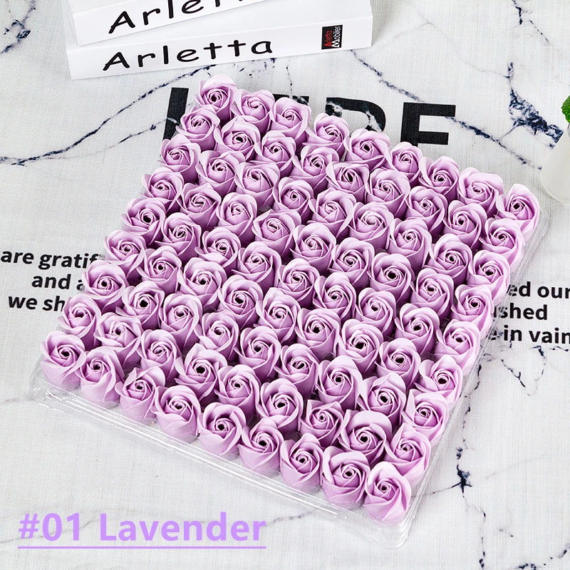 Colorido em Forma de Coração Festa de Casamento Rosa Sabão Flor Presente Artesanal Pétala Decoração Banho Roxo Escuro Violeta Lavanda Romântico 81 Pçs 3 Cheap Sabonete